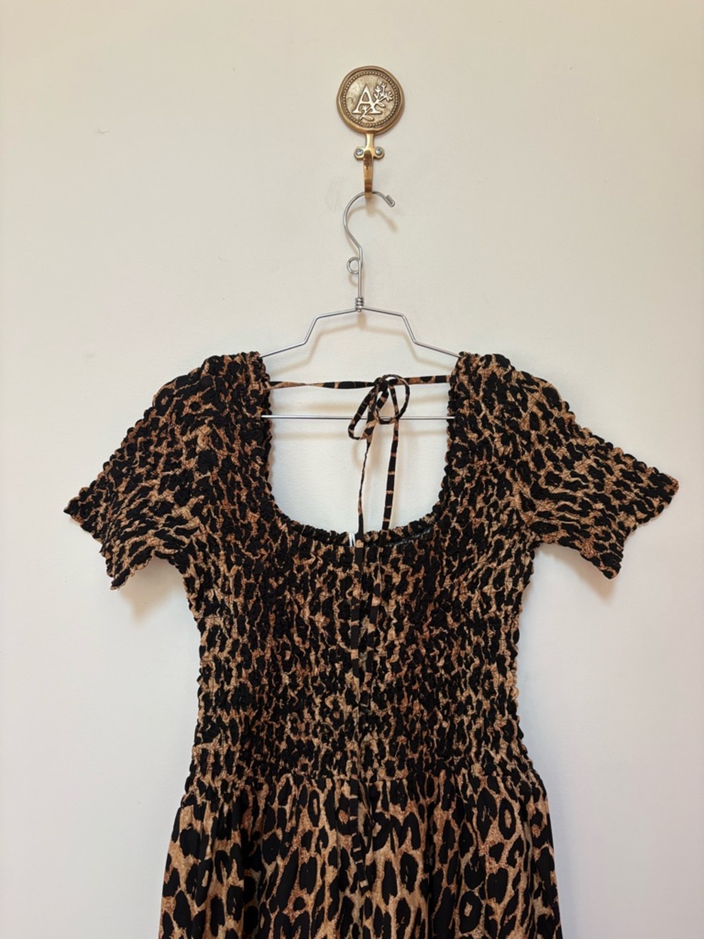 NWT Damson Madder Malinda Smocked Short-Sleeve Midi Dress Size 6 US - Picture 8 of 11